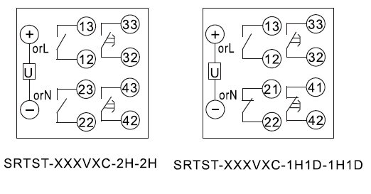 SRTST-220VDC-2H-2H-A内部接线图