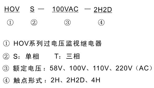 HOVS-100VAC-2H2D型号及其含义